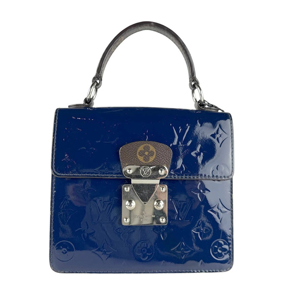 Louis Vuitton Spring Street 2way Shoulder Bag Monogram Vernis Navy Blue